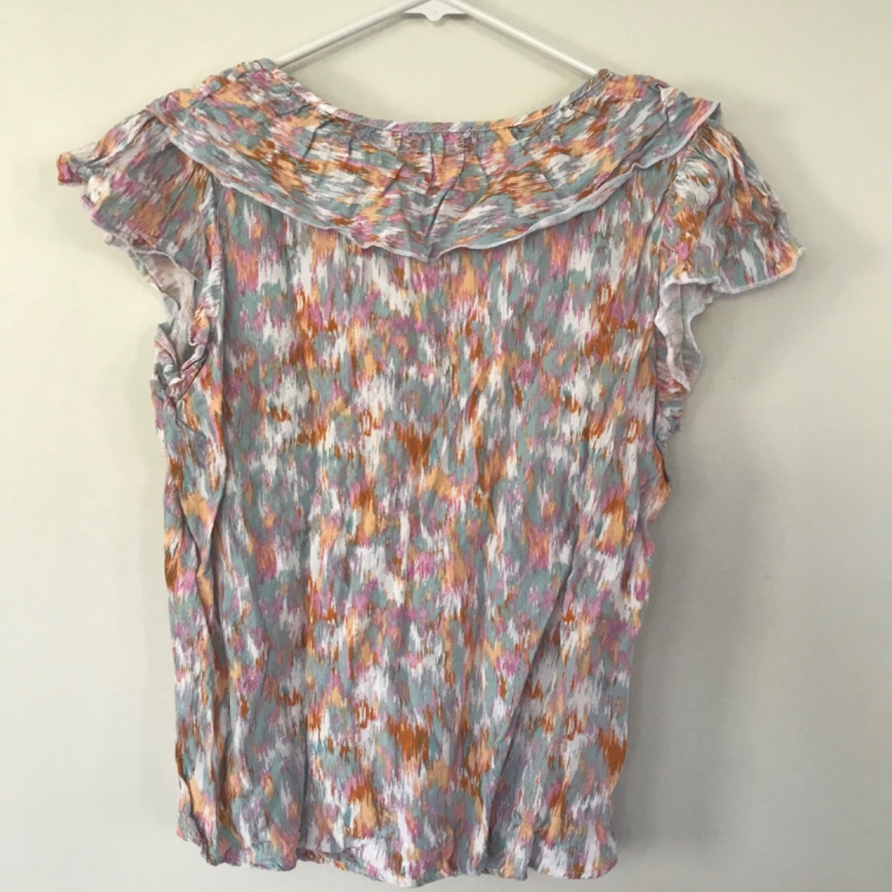 🌻Multicolor with Shimmer Ruffle Tank - Picture 6 of 8